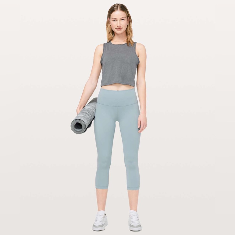 Lululemon Wunder Under Crop 21" Blue Cast Size 10